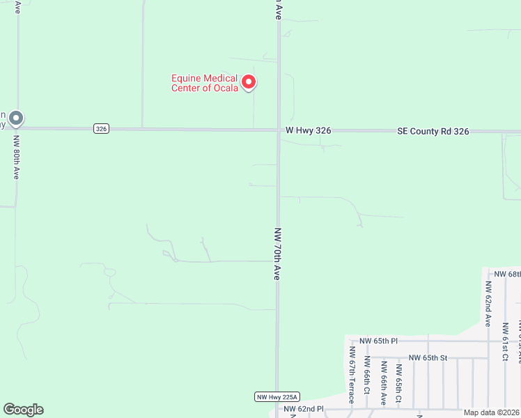 map of restaurants, bars, coffee shops, grocery stores, and more near 7400 Northwest Highway 225A in Ocala