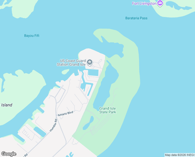 map of restaurants, bars, coffee shops, grocery stores, and more near 411 Admiral Craik Drive in Grand Isle
