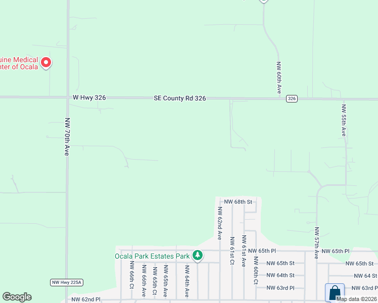 map of restaurants, bars, coffee shops, grocery stores, and more near 6500 County Road 326 in Ocala