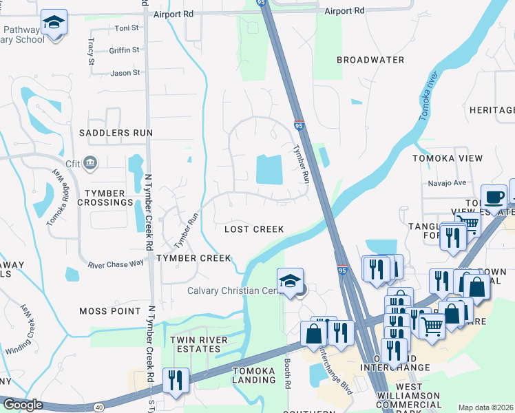 map of restaurants, bars, coffee shops, grocery stores, and more near 184 Cloverdale Court in Ormond Beach