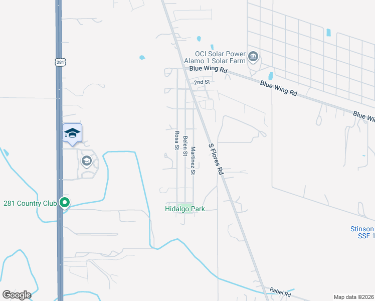 map of restaurants, bars, coffee shops, grocery stores, and more near 15854 Belen Street in San Antonio