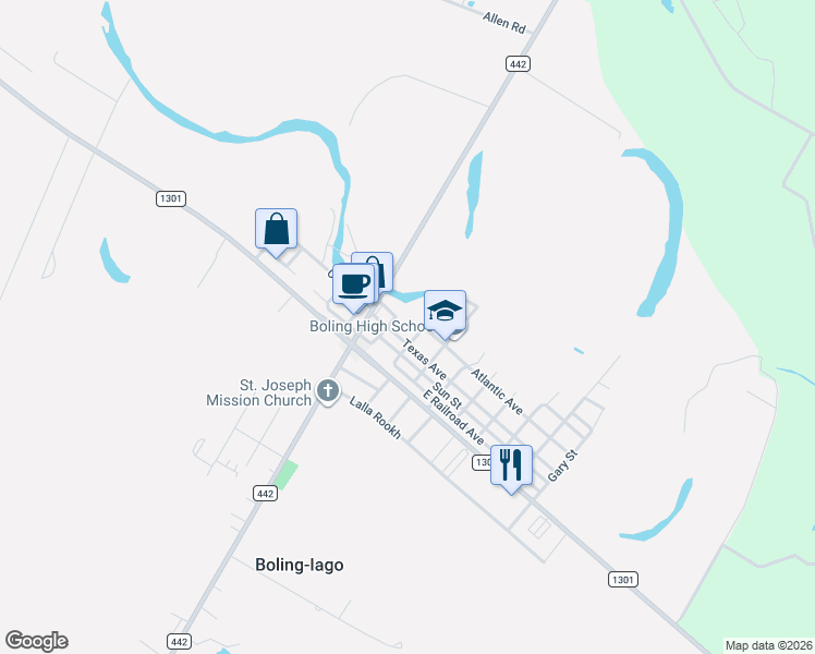map of restaurants, bars, coffee shops, grocery stores, and more near 219 Maryland Street in Boling-Iago