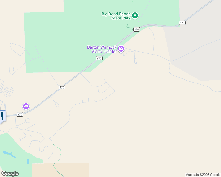 map of restaurants, bars, coffee shops, grocery stores, and more near 133 Comanche Mesa in Lajitas