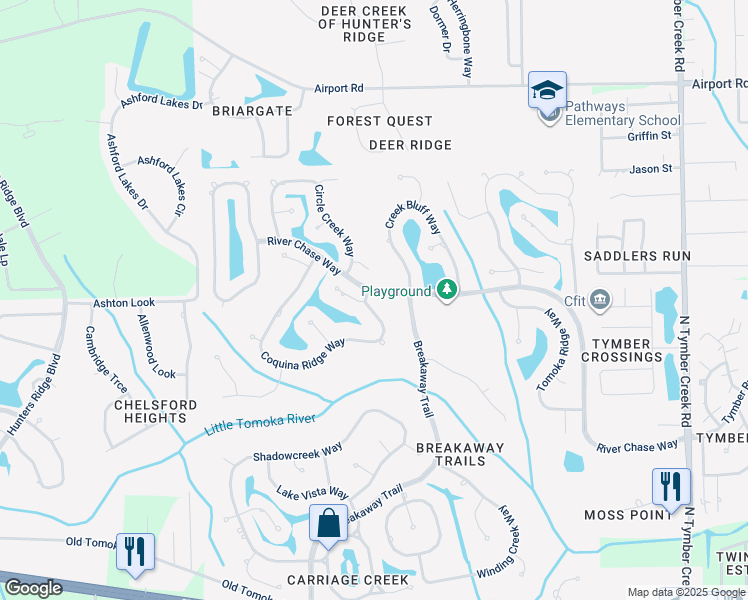 map of restaurants, bars, coffee shops, grocery stores, and more near 1 Coquina Ridge Way in Ormond Beach