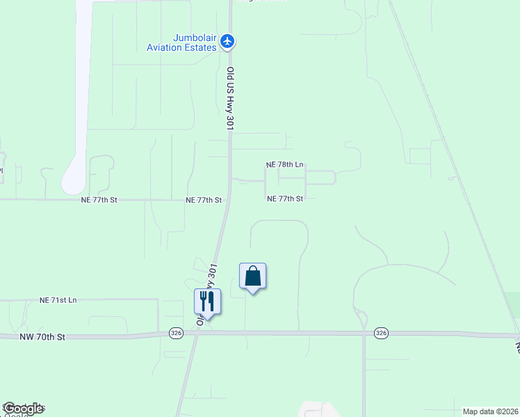 map of restaurants, bars, coffee shops, grocery stores, and more near 7403 Northeast 22nd Court Road in Ocala