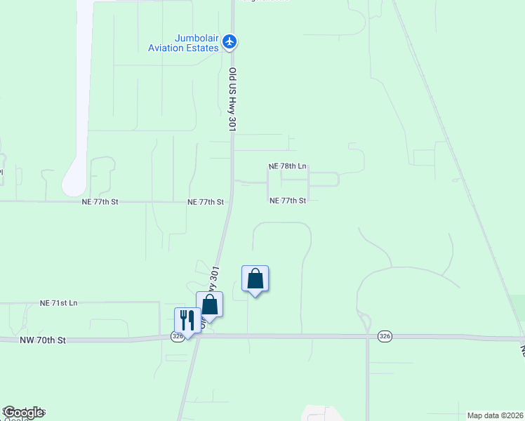 map of restaurants, bars, coffee shops, grocery stores, and more near 7403 Northeast 22nd Court Road in Ocala
