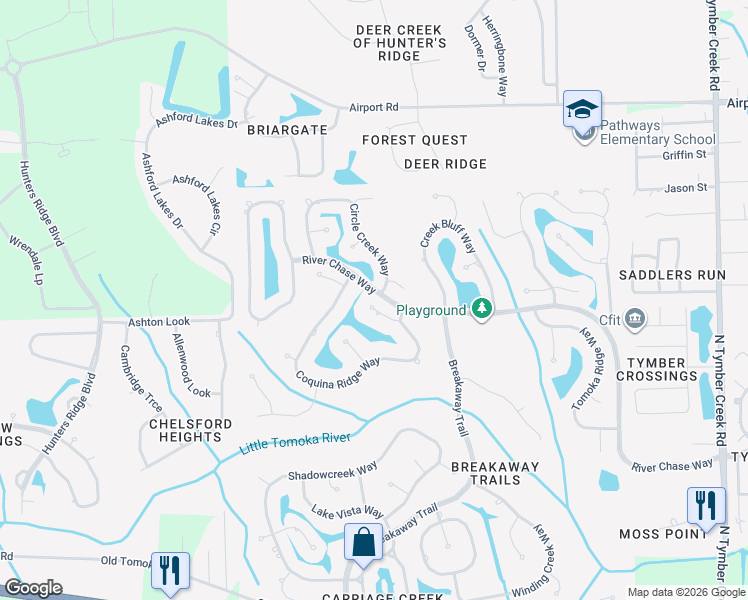 map of restaurants, bars, coffee shops, grocery stores, and more near 8 Fox Cliff Way in Ormond Beach