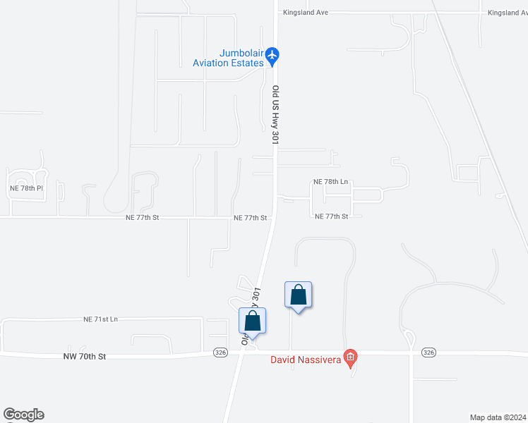 map of restaurants, bars, coffee shops, grocery stores, and more near 7710 Northeast Jacksonville Road in Ocala