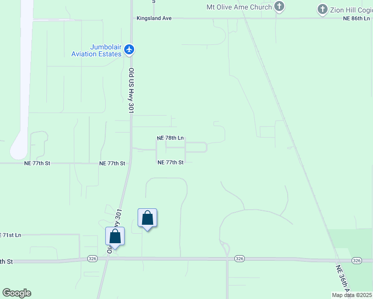 map of restaurants, bars, coffee shops, grocery stores, and more near 7811 Northeast 22nd Terrace in Ocala