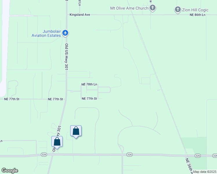 map of restaurants, bars, coffee shops, grocery stores, and more near 2436 NE 77th Loop in Ocala