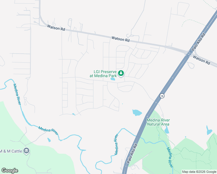 map of restaurants, bars, coffee shops, grocery stores, and more near 14970 Watson Road in Von Ormy