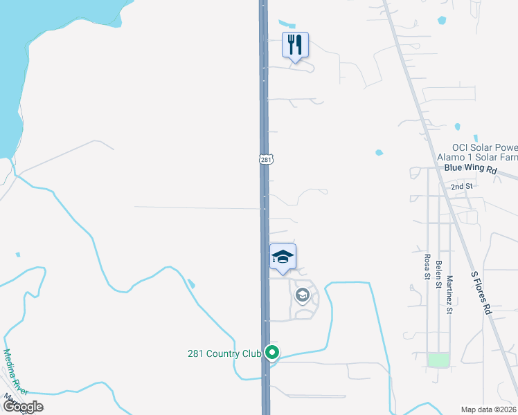 map of restaurants, bars, coffee shops, grocery stores, and more near 15191-15617 U.S. 281 in San Antonio