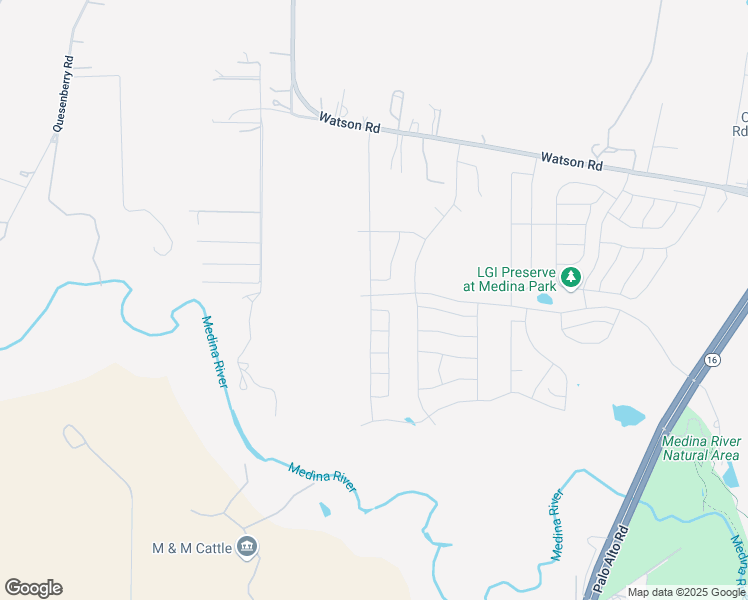map of restaurants, bars, coffee shops, grocery stores, and more near 14851 Watson Road in Von Ormy