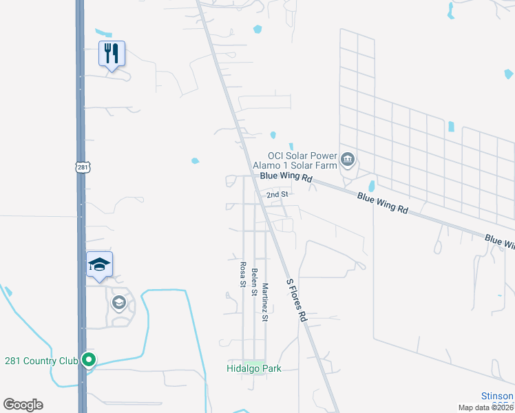 map of restaurants, bars, coffee shops, grocery stores, and more near 15360 Belen Street in San Antonio