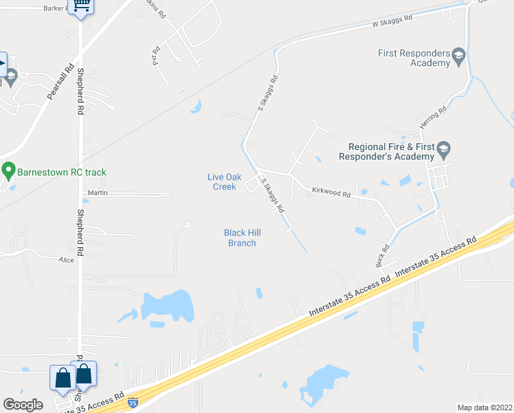 map of restaurants, bars, coffee shops, grocery stores, and more near 15563 S Skaggs Rd in Atascosa