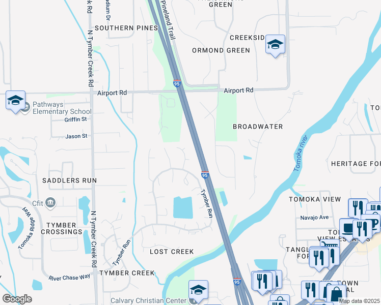 map of restaurants, bars, coffee shops, grocery stores, and more near 431 Sand Creek Lane in Ormond Beach
