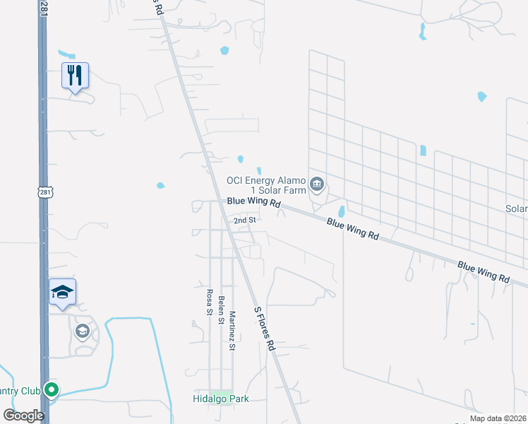 map of restaurants, bars, coffee shops, grocery stores, and more near 2180 Blue Wing Road in San Antonio