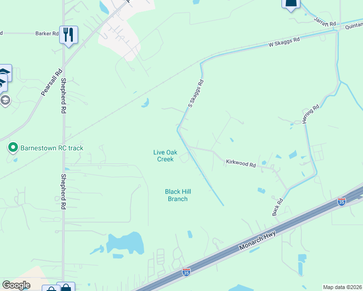 map of restaurants, bars, coffee shops, grocery stores, and more near 15327 South Skaggs Road in Atascosa