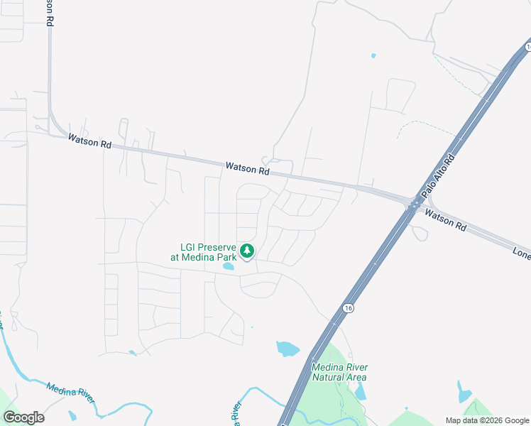 map of restaurants, bars, coffee shops, grocery stores, and more near 15355 Alderbrook Point in Von Ormy