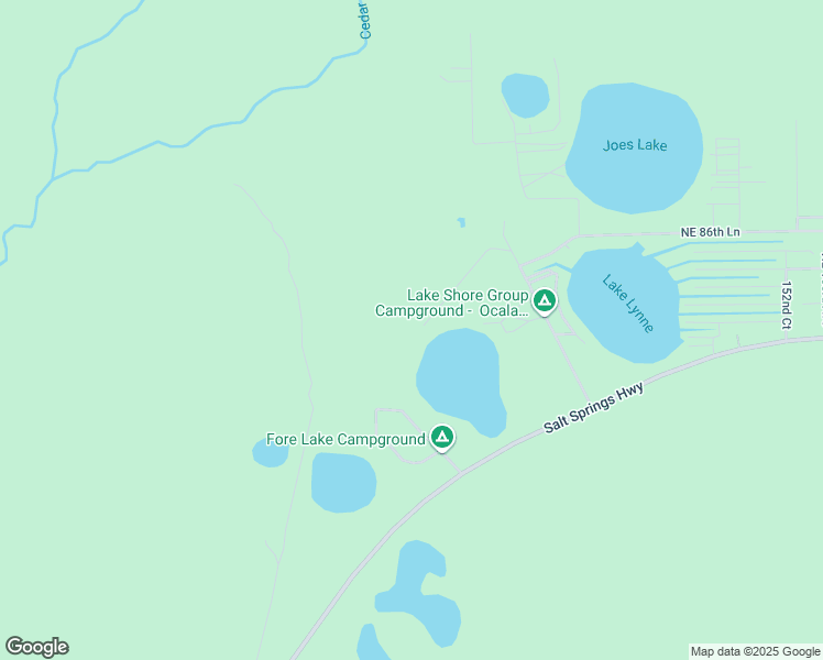 map of restaurants, bars, coffee shops, grocery stores, and more near 8600 North East 147th Avenue Road in Silver Springs