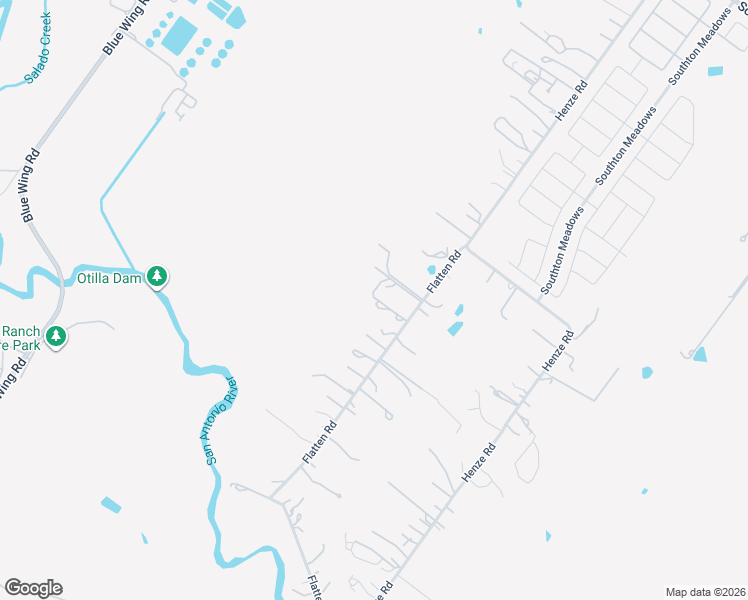 map of restaurants, bars, coffee shops, grocery stores, and more near 14885 Flatten Road in San Antonio