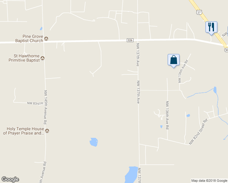 map of restaurants, bars, coffee shops, grocery stores, and more near 8500 Northwest 137th Avenue in Morriston