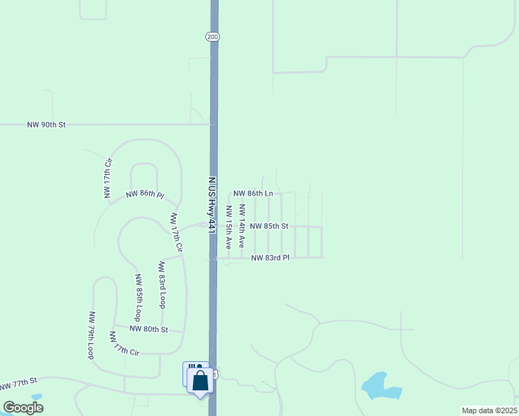 map of restaurants, bars, coffee shops, grocery stores, and more near 8595 Northwest 13th Court in Ocala