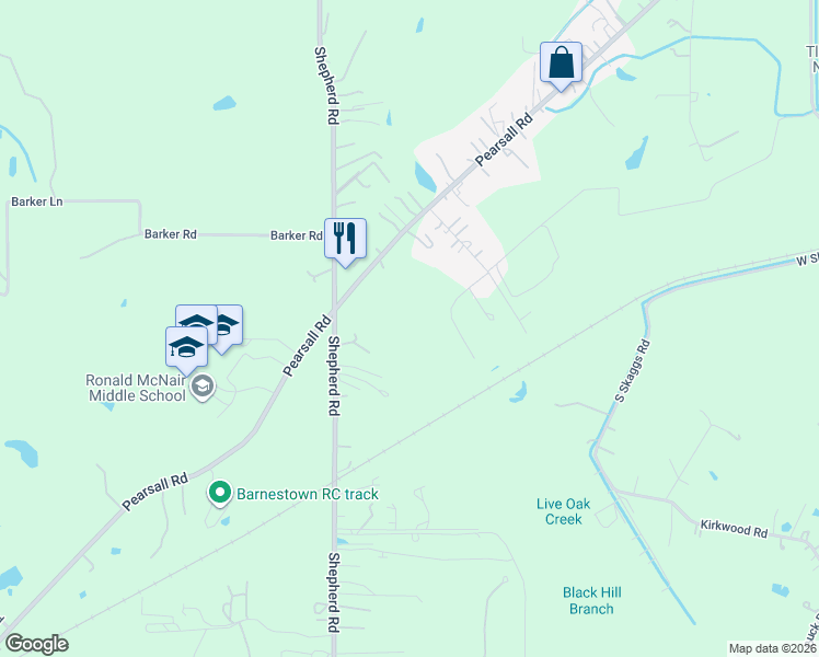 map of restaurants, bars, coffee shops, grocery stores, and more near 11480 Pearsall Road in Atascosa