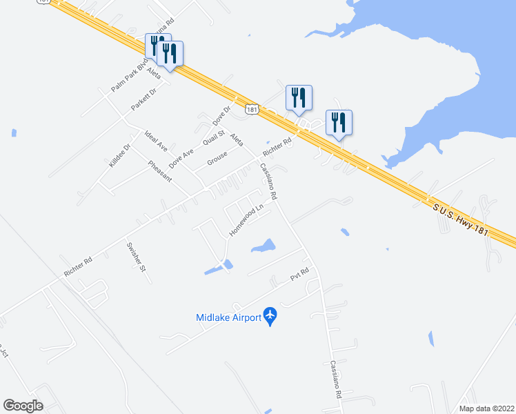 map of restaurants, bars, coffee shops, grocery stores, and more near 7623 Bit Circle in Elmendorf