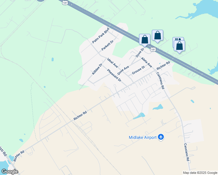 map of restaurants, bars, coffee shops, grocery stores, and more near 7465 Richter Road in Elmendorf