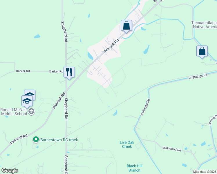 map of restaurants, bars, coffee shops, grocery stores, and more near 11224 Atkins Rd in Atascosa