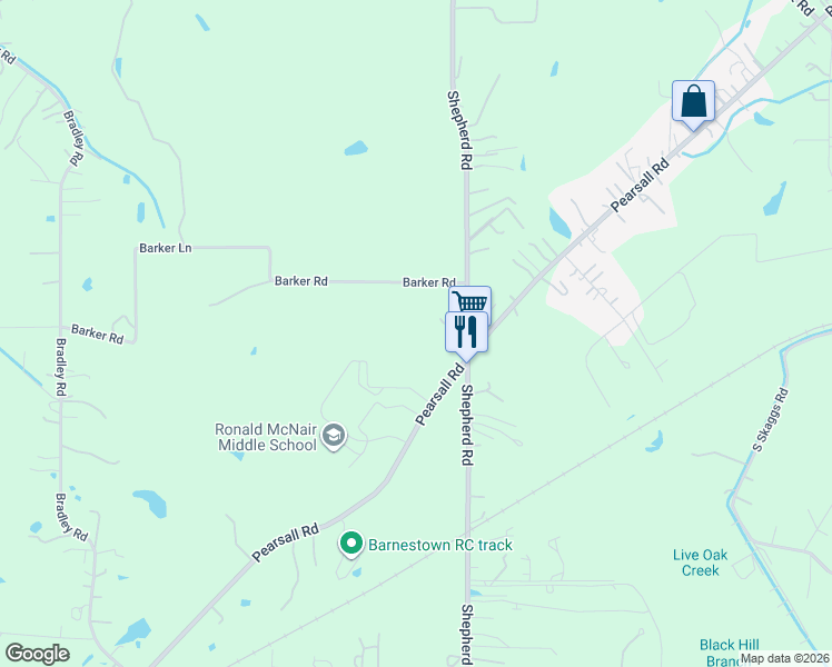 map of restaurants, bars, coffee shops, grocery stores, and more near 14515 Shepherd Road in Atascosa