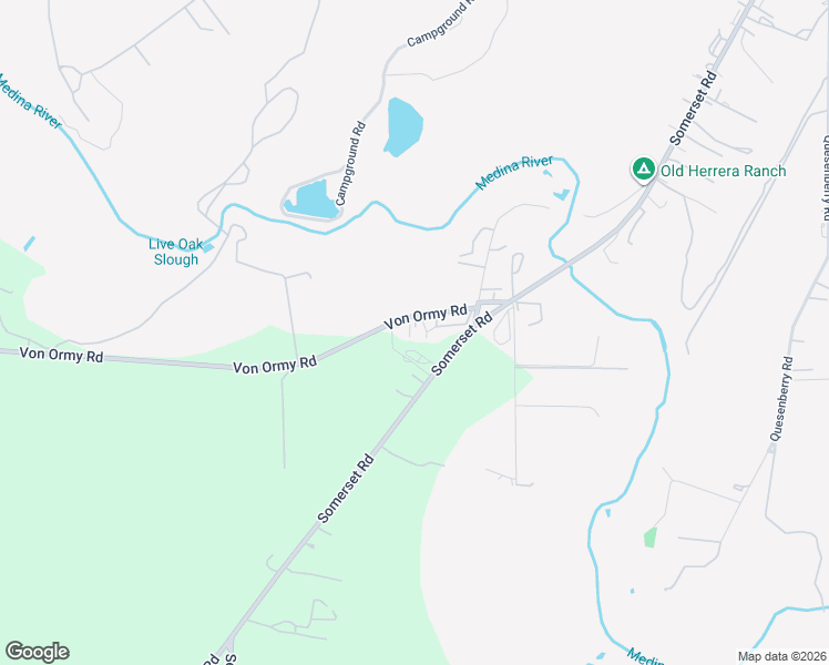map of restaurants, bars, coffee shops, grocery stores, and more near 14593 Somerset Road in Von Ormy