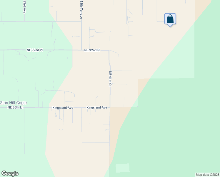 map of restaurants, bars, coffee shops, grocery stores, and more near Northeast 41st Court in Marion County