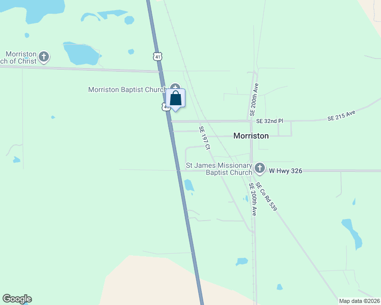map of restaurants, bars, coffee shops, grocery stores, and more near 3461 Southeast 196 Court in Morriston