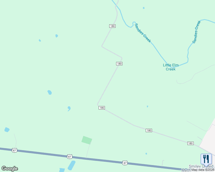 map of restaurants, bars, coffee shops, grocery stores, and more near County Road 180 in Nixon