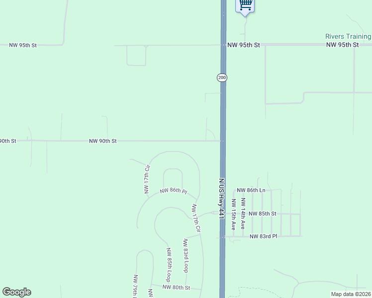 map of restaurants, bars, coffee shops, grocery stores, and more near 1721 Northwest 90th Street in Ocala