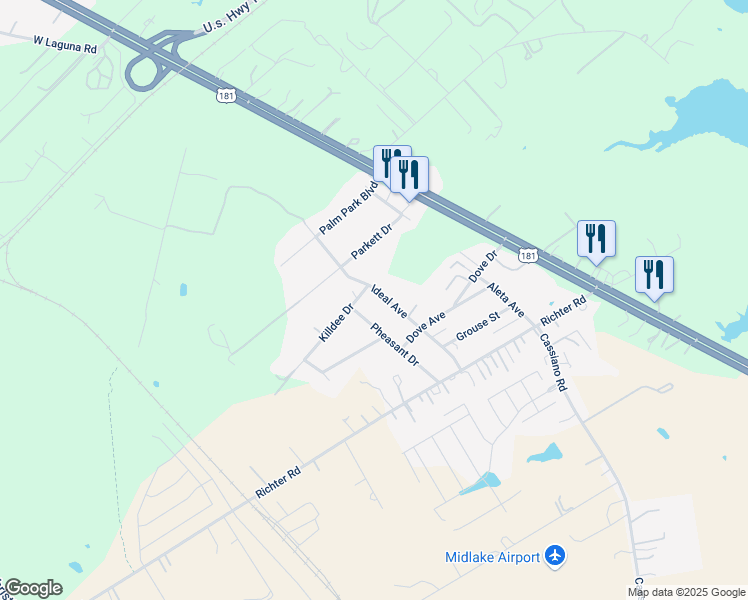 map of restaurants, bars, coffee shops, grocery stores, and more near 14246 Ideal in San Antonio