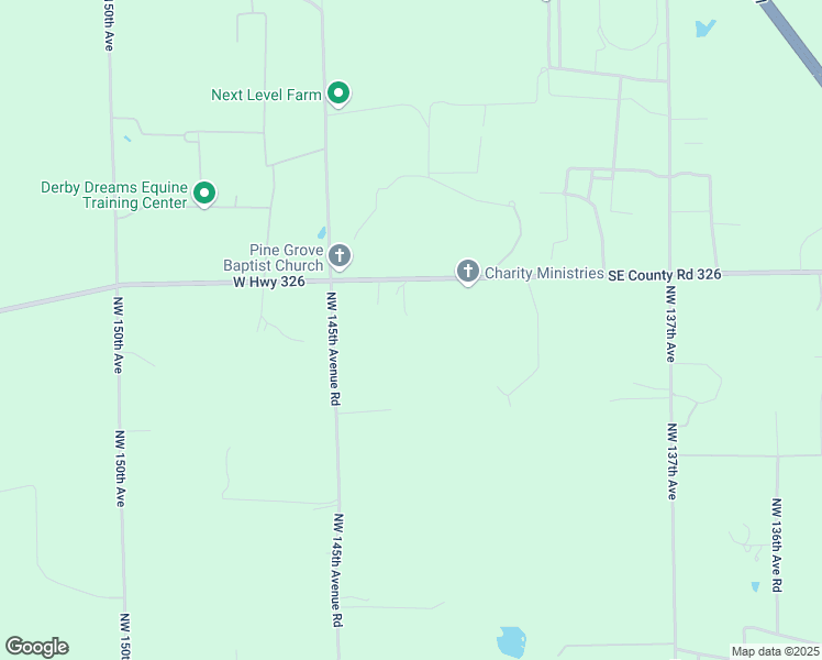 map of restaurants, bars, coffee shops, grocery stores, and more near 14306 County Road 326 in Morriston