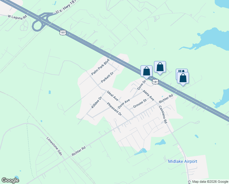 map of restaurants, bars, coffee shops, grocery stores, and more near 14246 Ideal in San Antonio