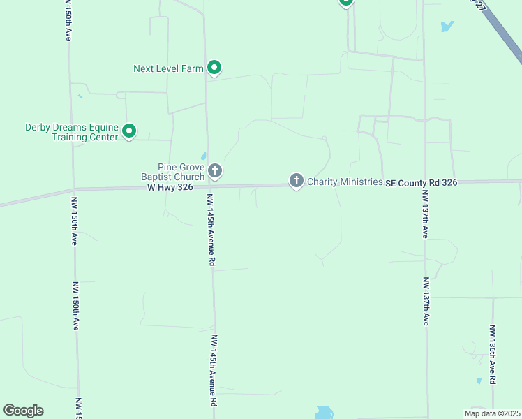 map of restaurants, bars, coffee shops, grocery stores, and more near 14306 County Road 326 in Morriston