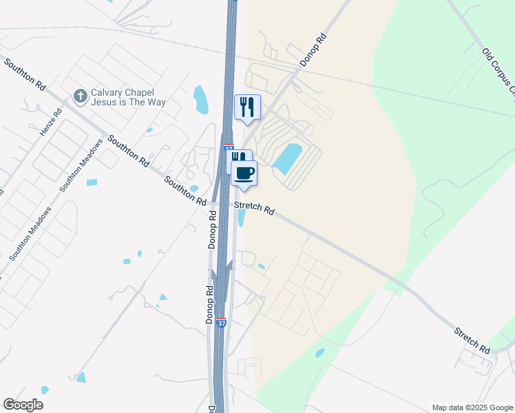map of restaurants, bars, coffee shops, grocery stores, and more near 13976 Southton Road in Elmendorf