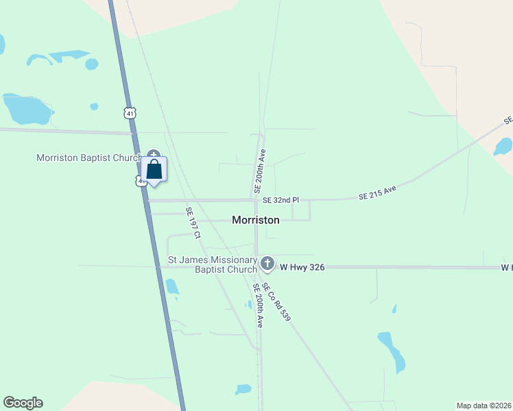 map of restaurants, bars, coffee shops, grocery stores, and more near 3230 Southeast 199 Terrace in Morriston
