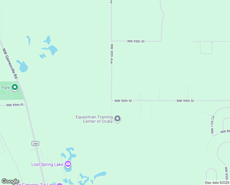 map of restaurants, bars, coffee shops, grocery stores, and more near 9093 Northwest 30th Avenue in Ocala