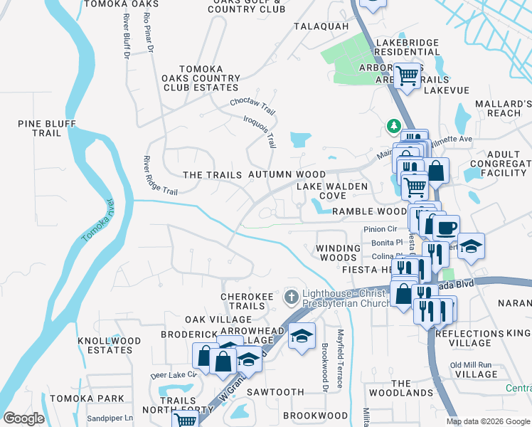 map of restaurants, bars, coffee shops, grocery stores, and more near 208 Pine Cone Trail in Ormond Beach