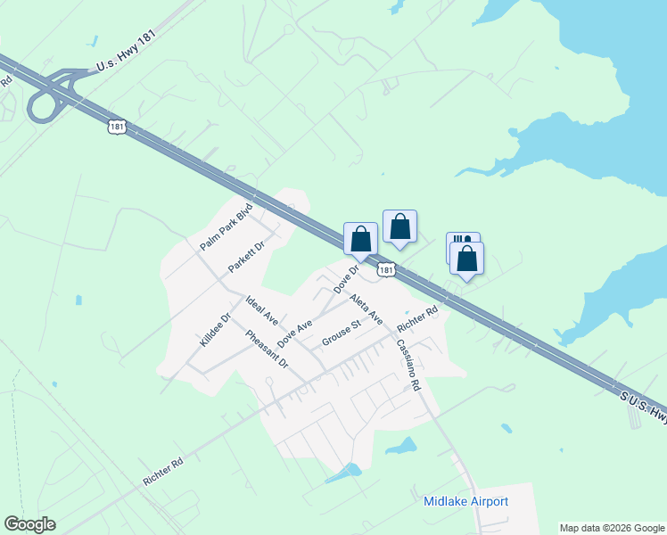 map of restaurants, bars, coffee shops, grocery stores, and more near 13747 U.S. 181 in San Antonio