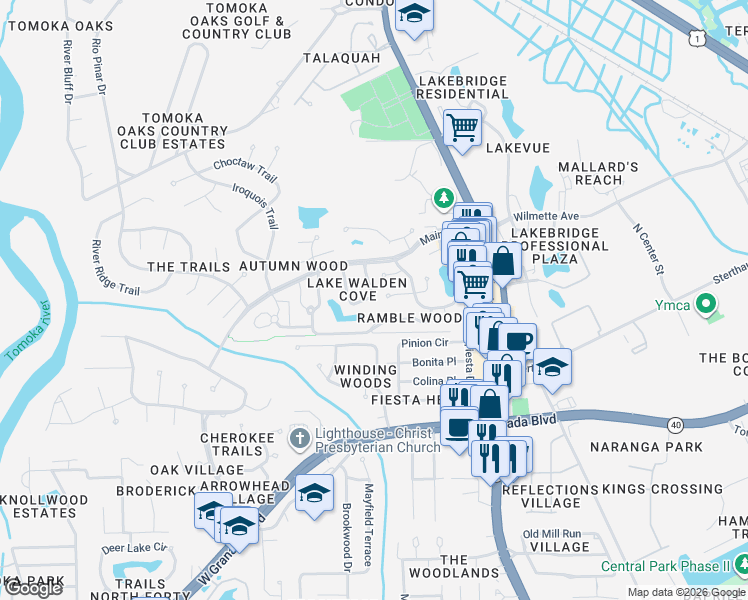 map of restaurants, bars, coffee shops, grocery stores, and more near in Ormond Beach