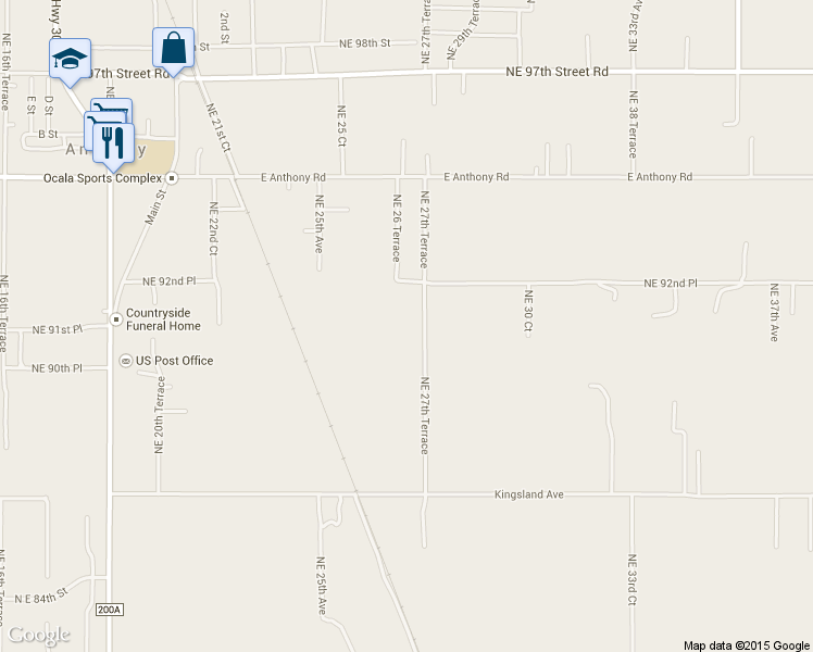 map of restaurants, bars, coffee shops, grocery stores, and more near 9188 Northeast 27 Terrace in Anthony