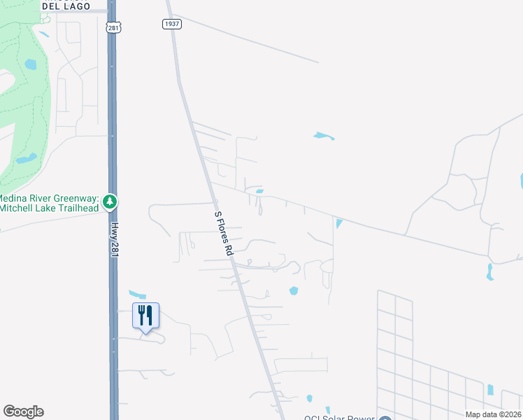 map of restaurants, bars, coffee shops, grocery stores, and more near 2020 Goeth Road in San Antonio