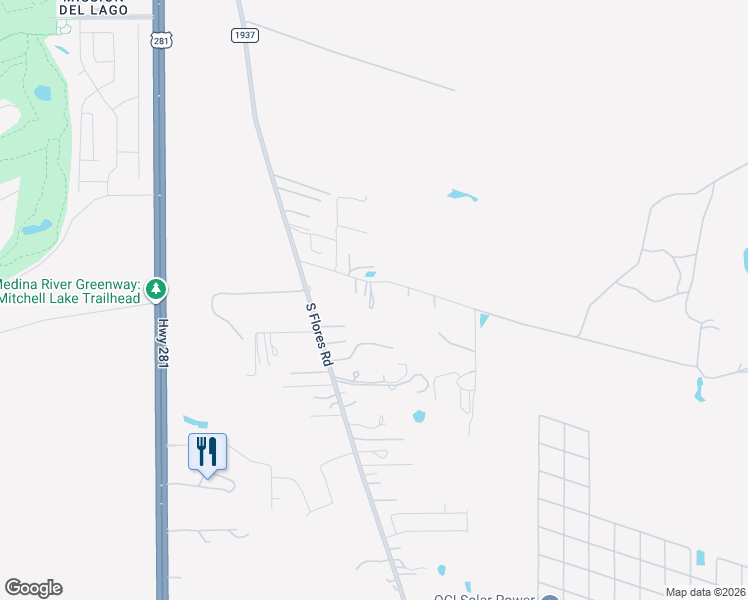 map of restaurants, bars, coffee shops, grocery stores, and more near 2020 Goeth Road in San Antonio